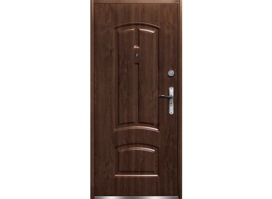 Drzwi zewnętrzne stalowe RA-041 ciemny dąb 90 lewe