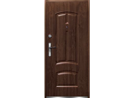 Drzwi zewnętrzne stalowe RA-041 ciemny dąb 90 prawe