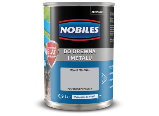 Farba ftalowa do drewna i metalu Ftalonal Popielaty 0,9 l Nobiles