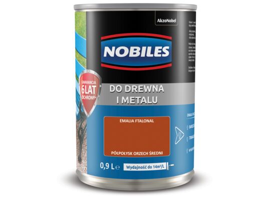 Farba ftalowa do drewna i metalu Ftalonal Orzech Średni 0,9 l Nobiles