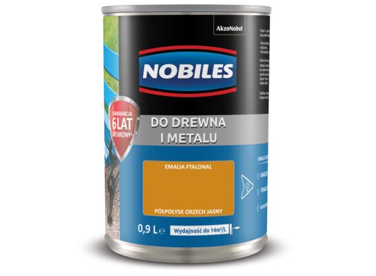 Farba ftalowa do drewna i metalu Ftalonal Orzech Jasny 0,9 l Nobiles