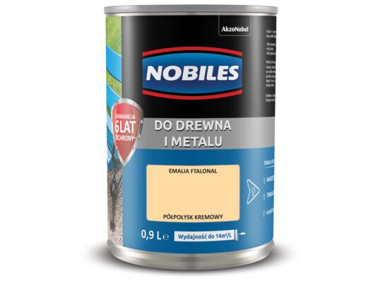 Farba ftalowa do drewna i metalu Ftalonal Kremowy 0,9 l Nobiles