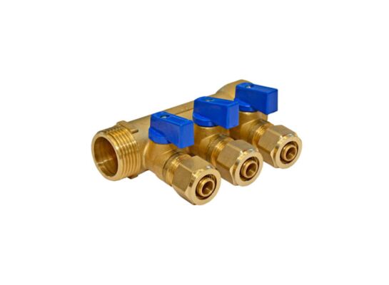 Rozdzielacz pex 1 x 3 x 16 z zaworem zimna woda