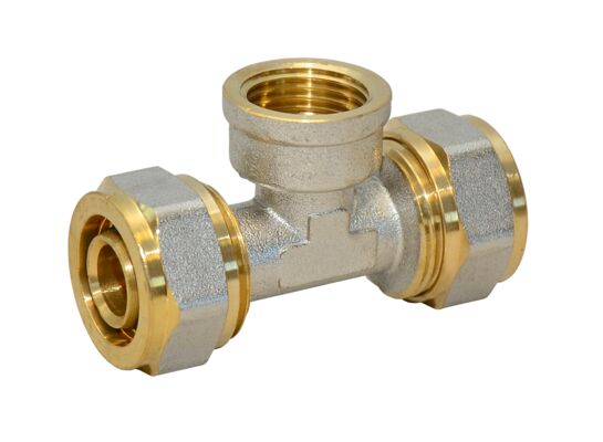 Trójnik mosiężny skręcany pex 16 x 1/2" gwint wewnętrzny / 16