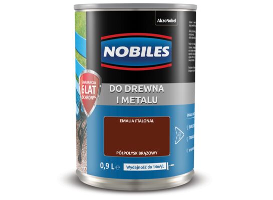 Farba ftalowa do drewna i metalu Ftalonal Brązowy 0,9 l Nobiles
