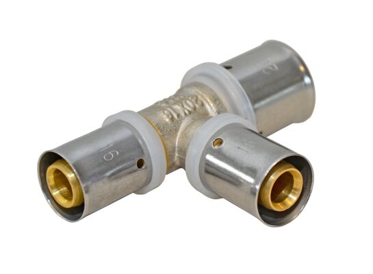 Trójnik redukcyjny zaprasowywany pex 20 x 16 x 16