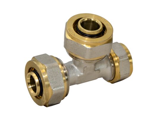 Trójnik redukcyjny mosiężny skręcany 20 x 16 x 16