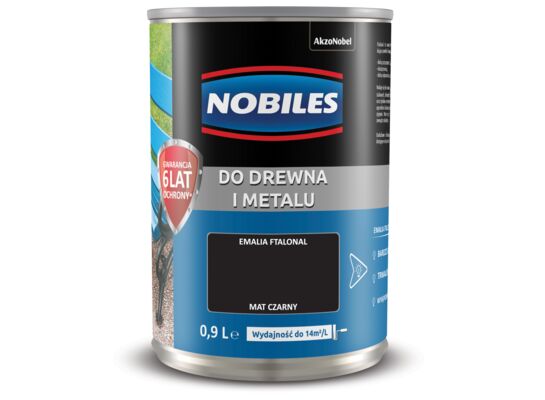 Farba ftalowa do drewna i metalu Ftalonal Czarny 0,9 l Nobiles