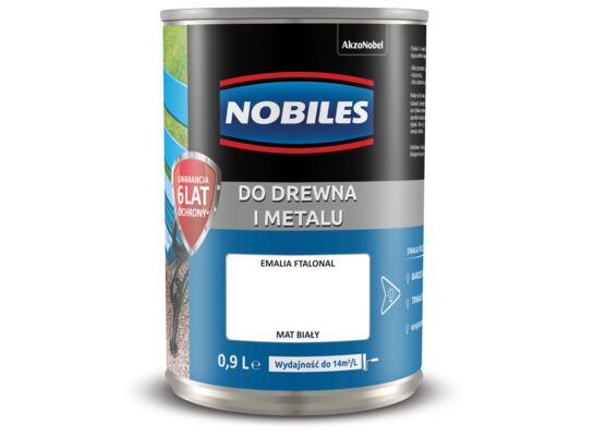 Farba ftalowa do drewna i metalu Ftalonal Biały 0,9 l Nobiles
