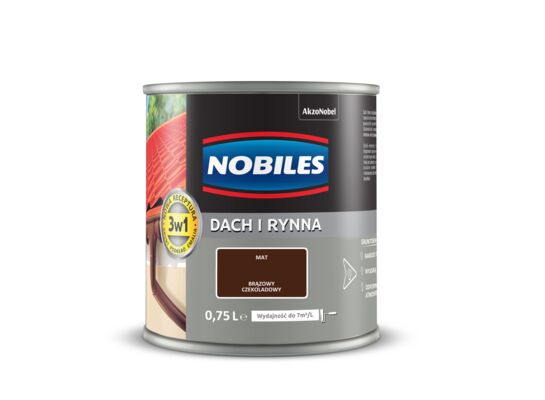 Farba akrylowa Dach i Rynna Brązowy Czekoladowy 0,75 l Nobiles