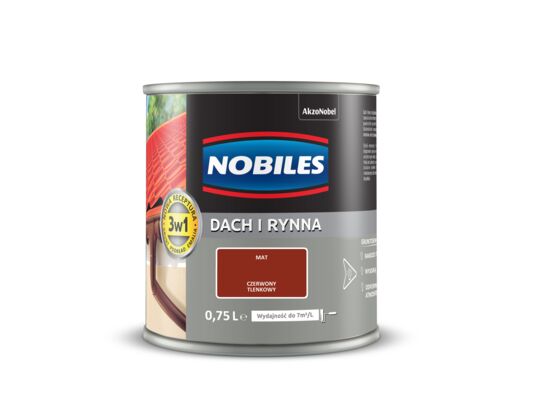 Farba akrylowa Dach i Rynna Czerwony Tlenkowy 0,75 l Nobiles