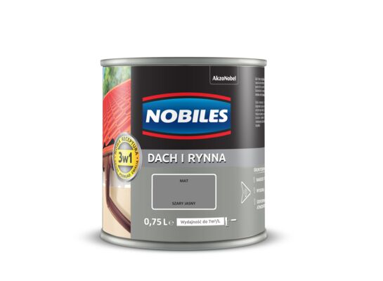 Farba akrylowa Dach i Rynna Szary Jasny 0,75 l Nobiles