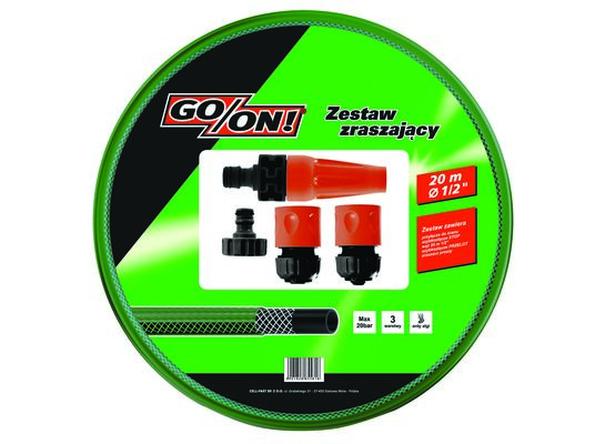 Zestaw zraszający z wężem ogrodowym 1/2" 20 m GO/ON!