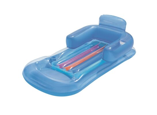 Materac dmuchany z oparciem 161 x 84 cm niebieski/biały Bestway