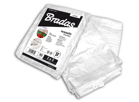 Plandeka wzmacniana WHITE 90 g/m², 3 x 5 m