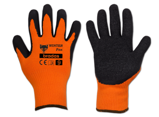 Rękawice ochronne, ocieplane WINTER FOX lateks, rozmiar 11