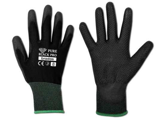 Rękawice ochronne PURE BLACK PRO poliuretan, rozmiar 11