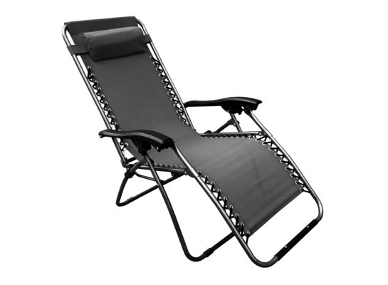 Leżak z podnóżkiem szary JUMI