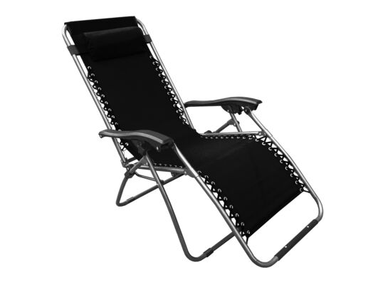 Leżak z podnóżkiem czarny JUMI