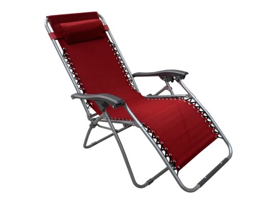 Leżak z podnóżkiem bordo JUMI