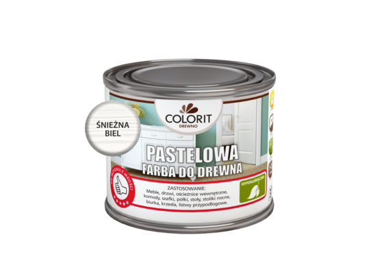 Pastelowa farba do drewna śnieżna biel 375 ml