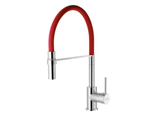 Bateria zlewozmywakowa Kameleon czerwony/chrom Invena