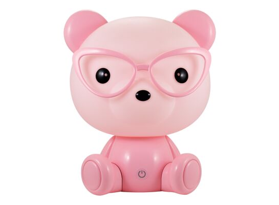 Lampa nocna POLUX MIŚ OKULARNIK LED 2,5 W różowy