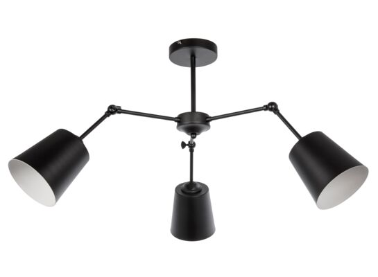 Lampa przysufitowa 3 płomienna metalowa czarna