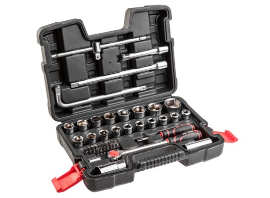 Klucze nasadowe 1/4", 1/2" zestaw 47 sztuk Top Tools