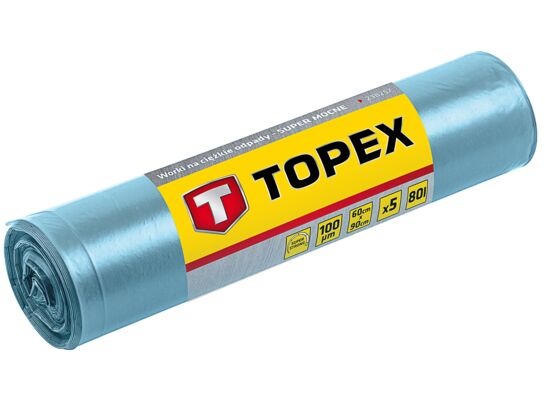 Worki na ciężkie odpady 80 l 100 mic TOPEX