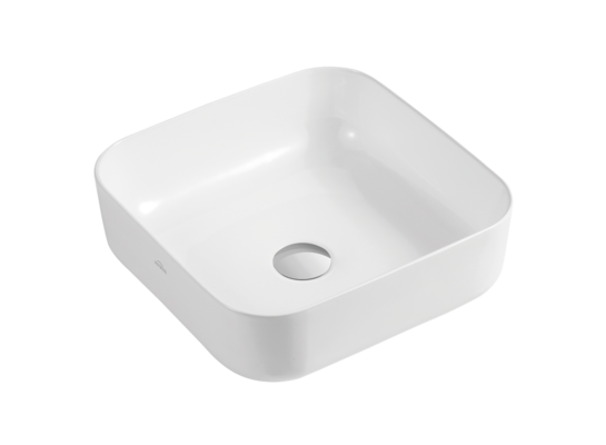 Umywalka nablatowa kwadratowa Reja 39 cm biały Invena 