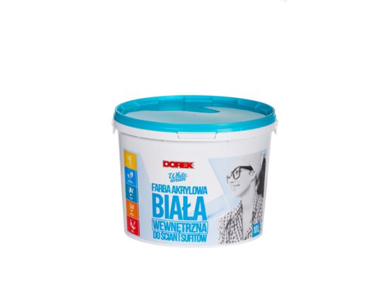 Farba akrylowa wewnętrzna biała 10 l Dorex