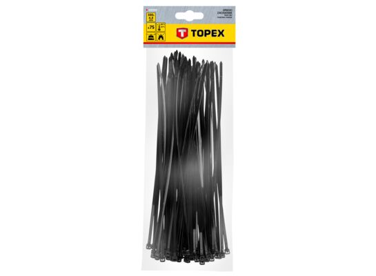 Opaska zaciskowa 4.8 x 300 mm 75 sztuk czarne TOPEX