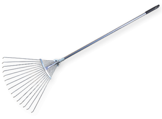 Grabie wachlarzowe metalowe 19 cm, regulowane z trzonkiem