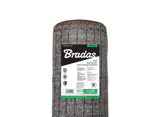 Siatka cieniująco-osłonowa 90%, 1,5 x 50 m z podwójnym oplotem (2 x 115 g) szaro-brązowa