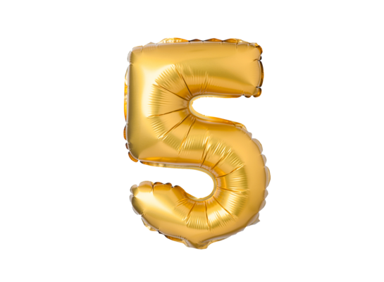 Balon foliowy cyferka nr 5