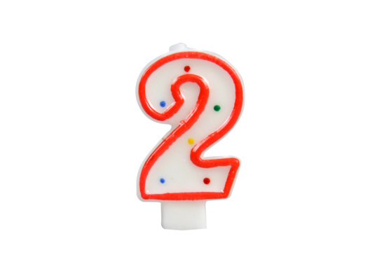 Świeczka cyferka - kropki nr 2