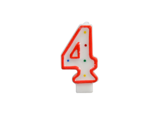 Świeczka cyferka - kropki nr 4