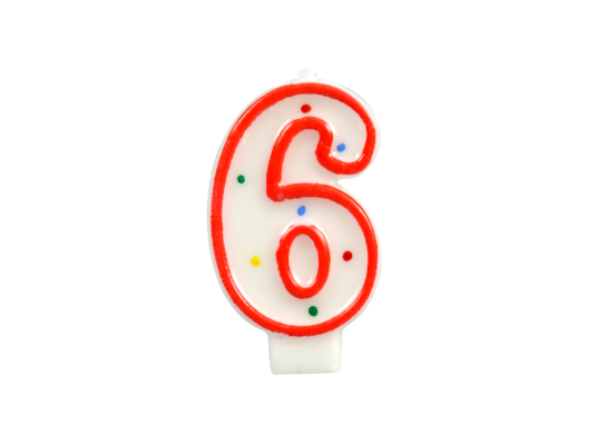 Świeczka cyferka - kropki nr 6