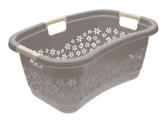 Ergonomiczny kosz na pranie z miękkim uchwytem 50 l miejski szary lasse 65 x 45 x 28,5 cm keeeper