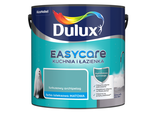 Farba Dulux EasyCare Kuchnia i Łazienka Turkusowy Archipelag 2,5 l