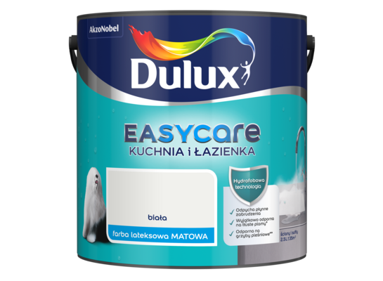 Farba Dulux EasyCare Kuchnia i Łazienka Biała Matowa 2,5 l