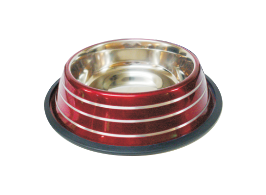 Miska dla psa stalowa 2,35 l na gumie