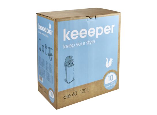 System stojaków na worki srebrny ole 35 x 40 x 75 cm keeeper