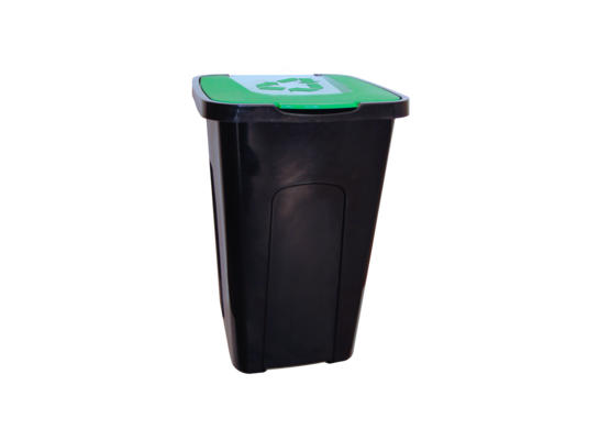 Pojemnik na śmieci 50 l czarno-zielony 36,5 x 37 x 55,5 cm keeeper