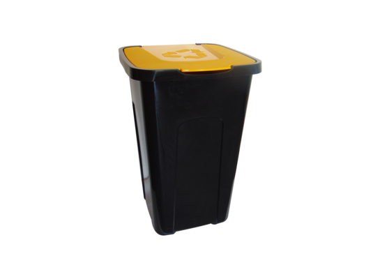 Pojemnik na śmieci 50 l czarno-żółty 36,5 x 37 x 55,5 cm keeeper