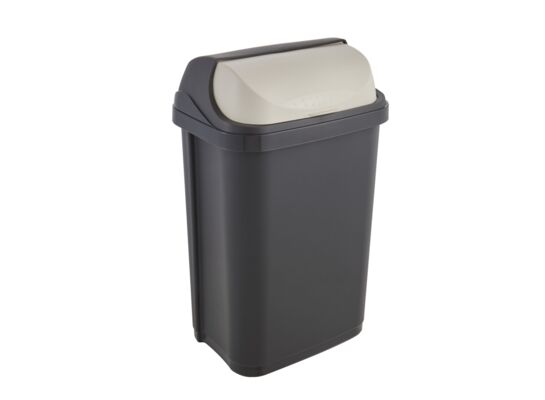 Kosz na śmieci z odchylaną pokrywą 25 l grafit rasmus 34 x 26 x 54 cm keeeper