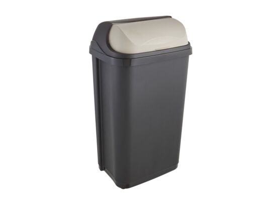 Kosz na śmieci z odchylaną pokrywą 50 l grafit rasmus 39 x 29,5 x 67,5 cm keeeper