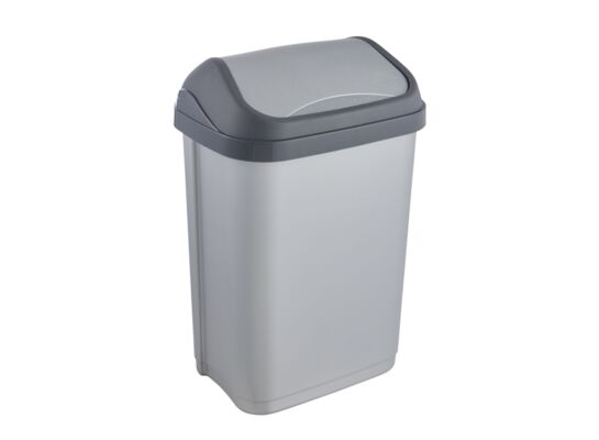 Kosz na śmieci z obrotową pokrywą 10 l srebrny swantje 25,5 x 19 x 38,5 cm keeeper