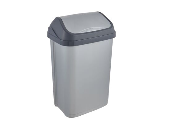 Kosz na śmieci z obrotową pokrywą 25 l srebrny swantje 33,5 x 25,5 x 53,5 cm keeeper